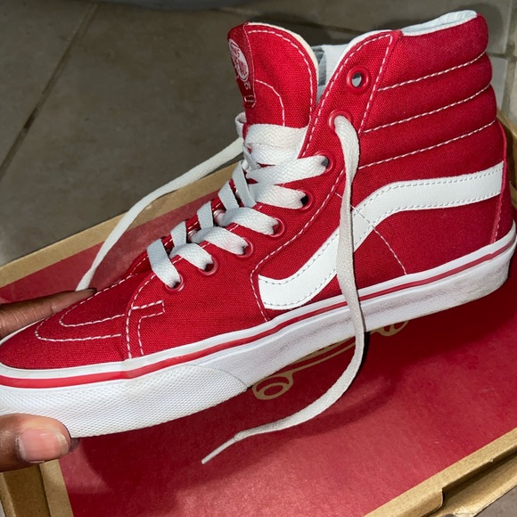 RED Vans Sk8-Hi Formula Canvas Skate Shoes - Picture 2 of 3